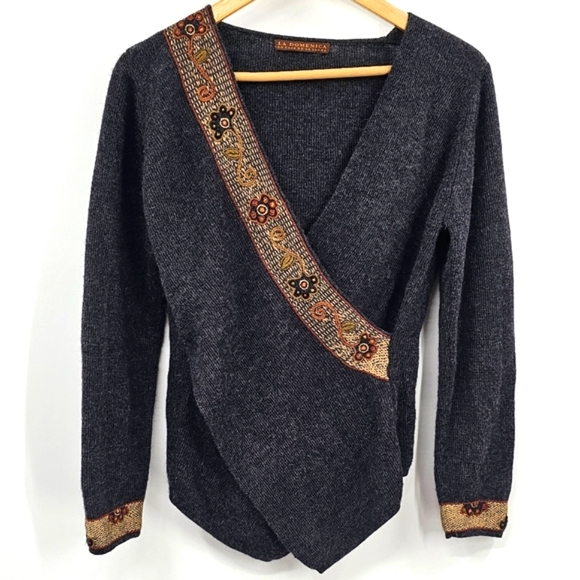 La Domenica La Casa Llama Wool Sweater Size Large - Picture 1 of 13